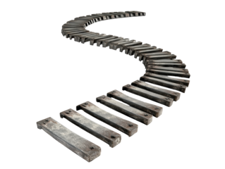 Isolated Wooden Railway Track Sections