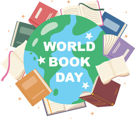 Happy world book day. World book day label. Education and knowledge vector concept.