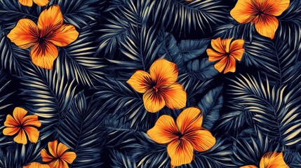 Tropical Paradise: A Vibrant Tapestry of Exotic Flowers and Lush Foliage