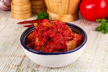 Hungarian Lecho with bell pepper and tomato