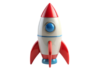 3d rocket clipart image on transparent background