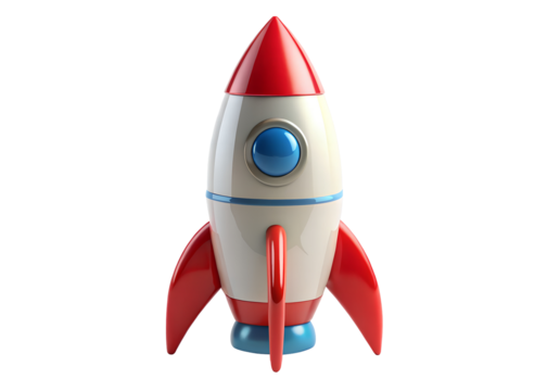 3d rocket clipart image on transparent background