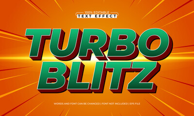 turbo blitz editable text effect with a race and speed text style