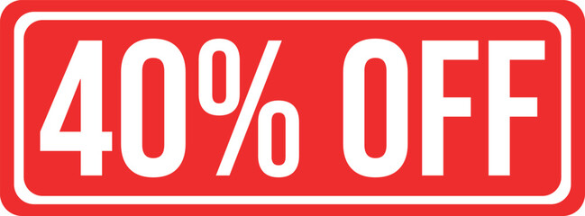 40% Off Rubber Stamp Seal Vector Illustration