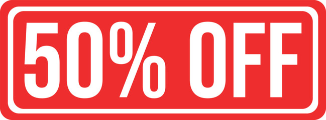 50% Off Rubber Stamp Seal Vector Illustration
