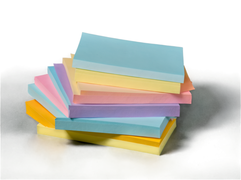 Pastel Colored Sticky Notes Stacked Neatly for Organization and Planning