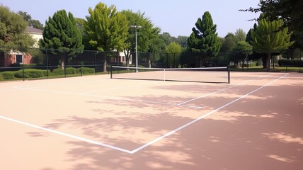 Obraz premium Outdoor Tennis Court Summer Day Sports Recreation Hobbies
