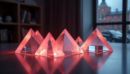 a red triangle on white background