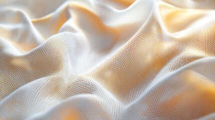 Soft White Fabric with Gentle Waves and Warm Light Highlights