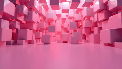 abstract pink background with cubes