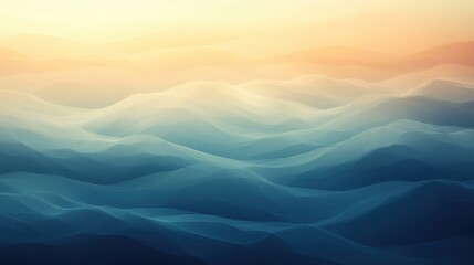 Serene Abstract Landscape:  Subtle Hues of Blue and Gold at Dawn