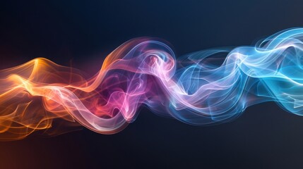 Obraz premium Abstract Colorful Smoke Waves: A Symphony of Hues and Forms