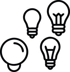 Fototapeta premium Editable Bulb Line Icons Premium Pack for UI Apps