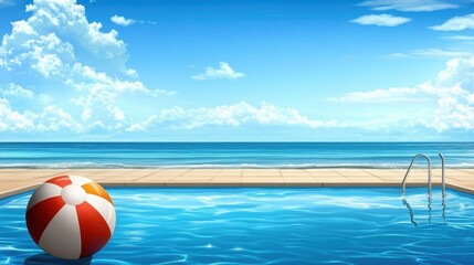 Summer Poolside Paradise: Beachfront Relaxation