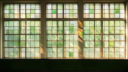 Sunlight Through Aged Multi Paned Windows