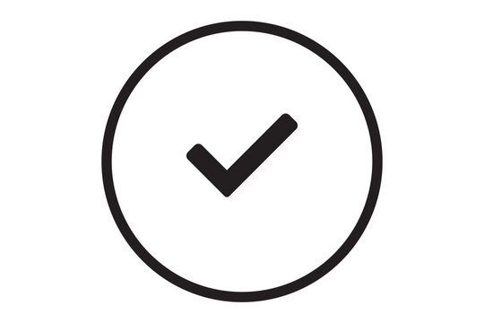 This minimalist checkmark icon clearly conveys approval or completion, making it ideal for design projects, bullet lists, or status indicators, ensuring clarity and simplicity in visual communication