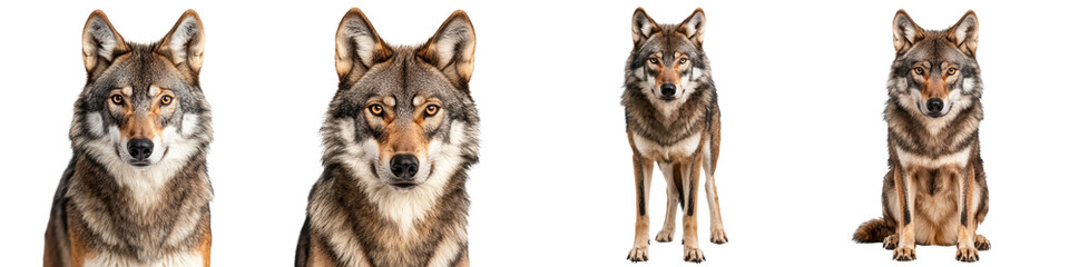 Obraz premium Captivating images of the formidable and enigmatic wolves the apex predators of the natural world showcasing their fierce intelligent eyes and strong alert poses