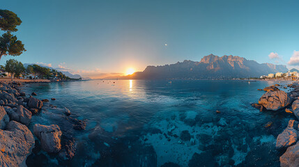 Serene Ocean Sunset View