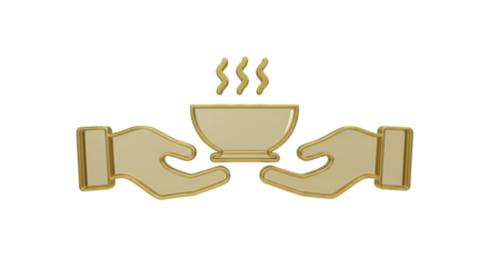 Isolated Hand Serving Warm Bowl - Depicting Caring