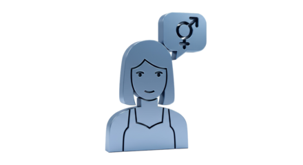 Isolated Female Symbol in Speech Bubble - Represents Women's Voices