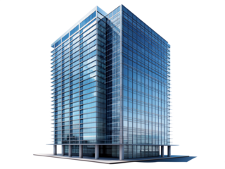 A minimalist Modern skyscraper building with glass 