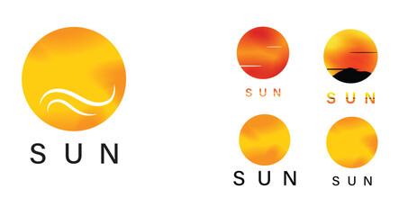 set of Sun Vector illustration Icon Logo Template design