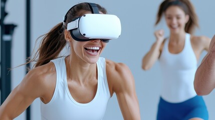A Virtual Reality Fitness Class, Where Participants Engage In Interactive And Immersive Exercise Sessions