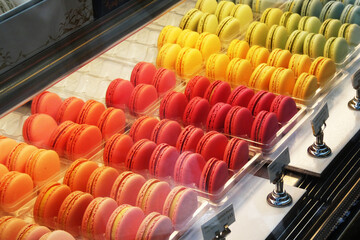 Bright colorful macarons