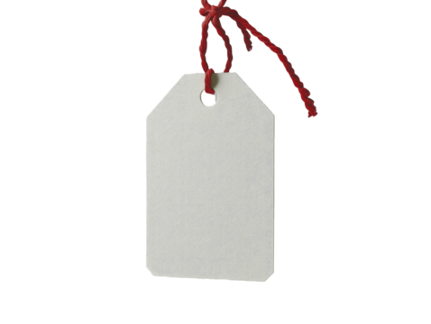 Blank Price Tag with Red Twine Knot on transparent background - Powered by Adobe