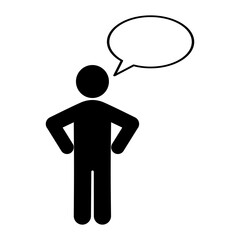 man with speech bubble icon. flat vector illustration design.