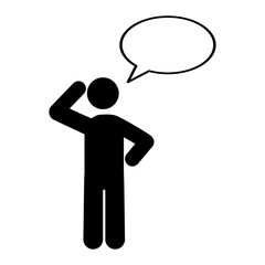 person with speech bubble icon. flat vector illustration design.