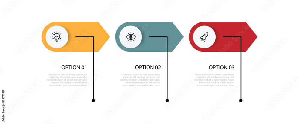 Poster three step infographic template. banner information graphic for workflow, business presentation and 