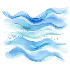 Artistic Abstract Ocean Waves Watercolor Design Ideal for websites wall art and social media