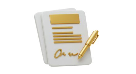 Isolated Agreement with Pen Design: Signifying Signed Confirmation, Approvement Documentation and Permission