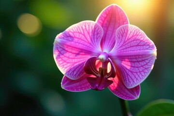 Delicate orchid petals unfolding in morning dew, flower, floral