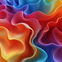 Obraz premium Vibrant abstract waves in a gradient of colors creating a dynamic visual effect.