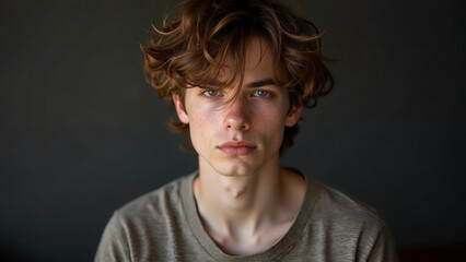 Obraz premium studio portrait of a young man on black background, 3d illustration