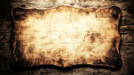 Aged Wooden Signboard with Rustic Texture and Vintage Appearance
