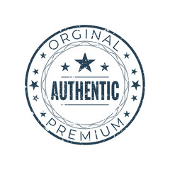 Authentic stamp logo design 