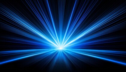 blue light beam on black background for design use