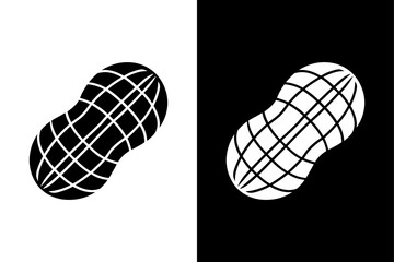 Peanut Nut Silhouette Clean and Simple Vector Illustration.