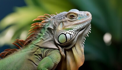 Obraz premium close up of green iguana