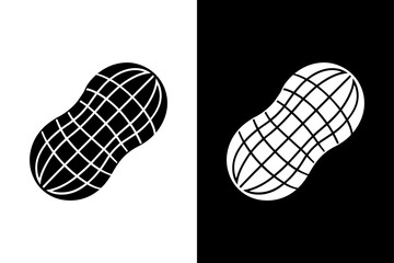 Peanut Nut Silhouette Clean and Simple Vector Illustration.
