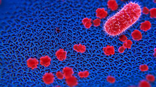 Bacteriophage Virus Attacking Bacterial Cell