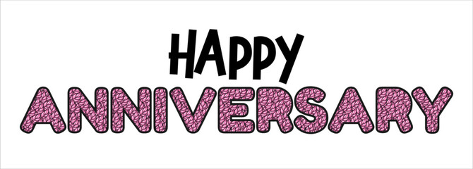 happy anniversary typography art design vector
