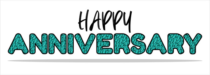 happy anniversary typography art design vector