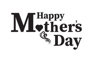 hand drawn happy mothers day text writing lettering icon. happy mothers day with banner poster and greeting card. vector illustrating.