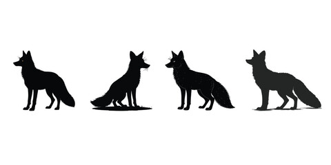 Set of vector illustration of a fox
