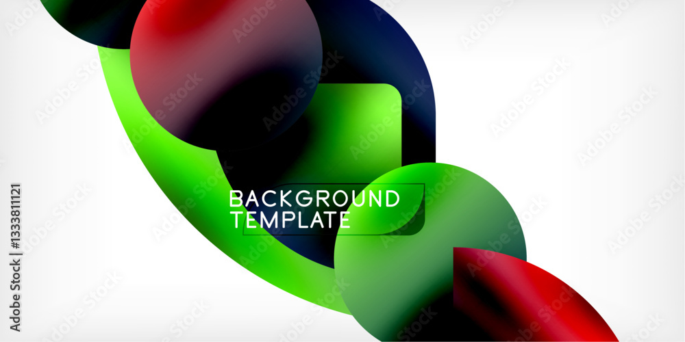 Poster bright circles with shadows abstract background