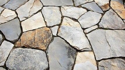 Fototapeta premium Irregular Stone Pavement Texture Background Grey Brown